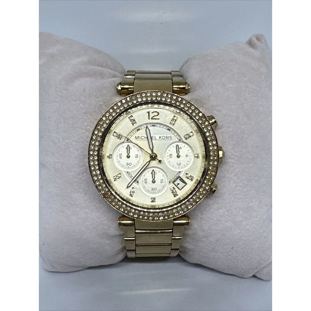 Michael Kors Parker MK5354 Women's Gold Stainless Steel Analog Dial Watch HME432